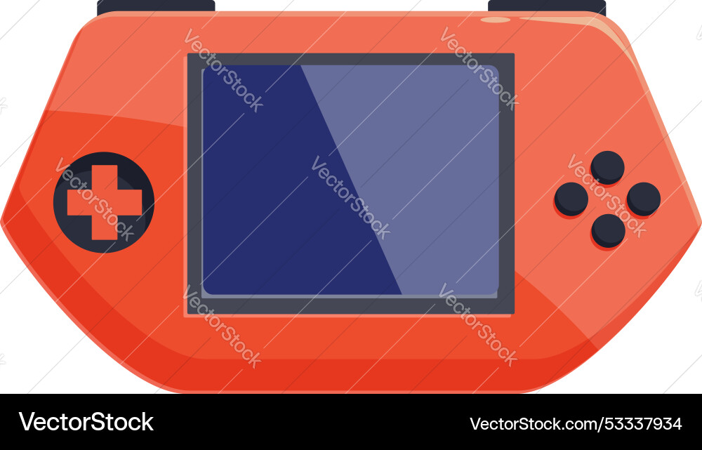 Red portable game console displaying empty screen Red portable game console displaying empty screen vector image