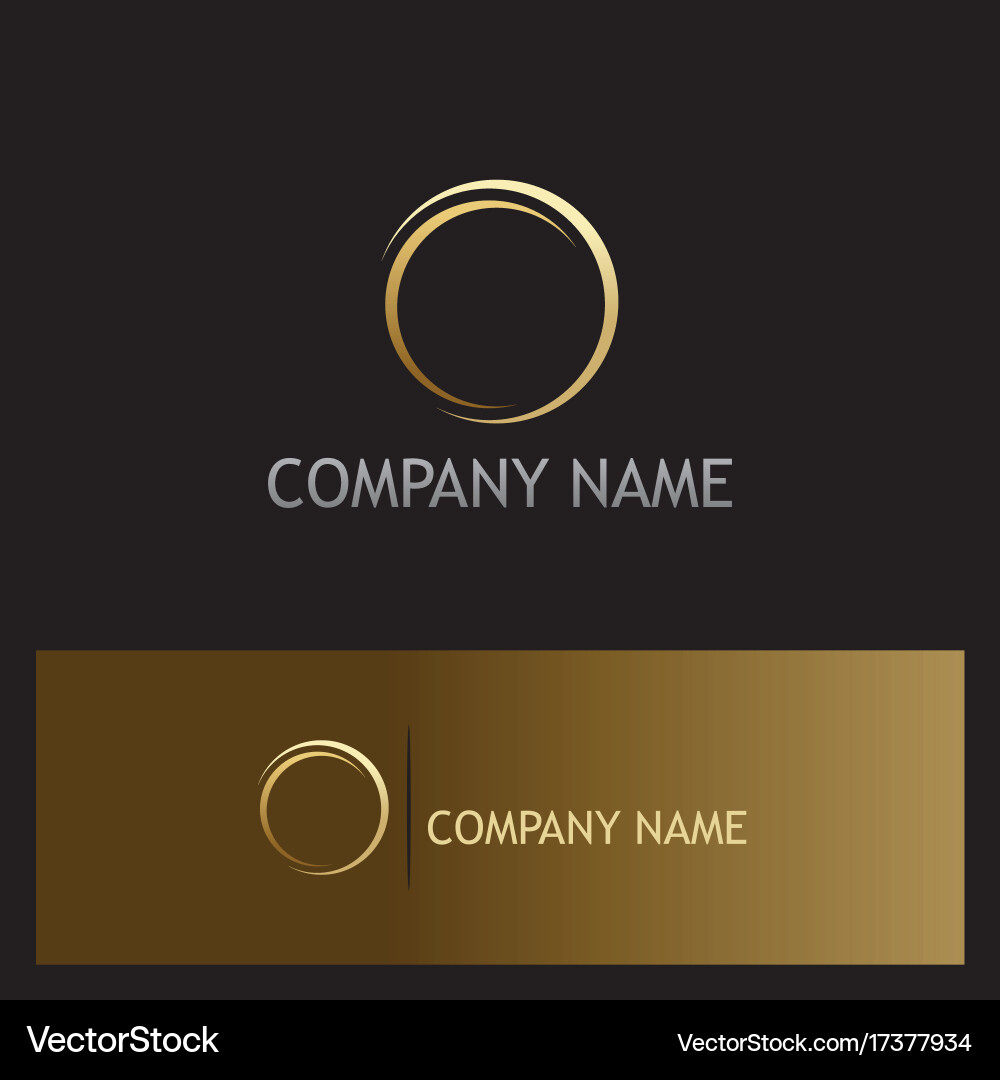 Round ring abstract gold logo Royalty Free Vector Image