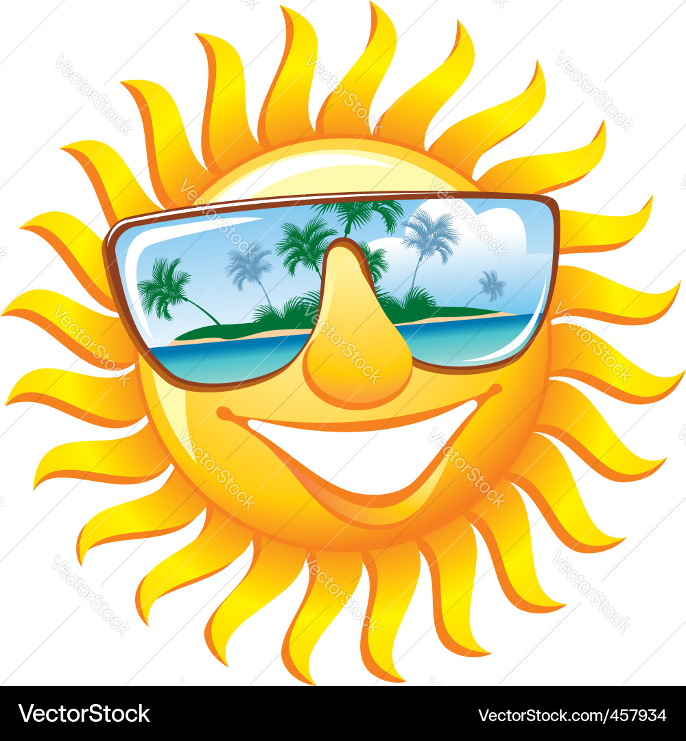 Sunny Day with Tropical Reflection Vector Image