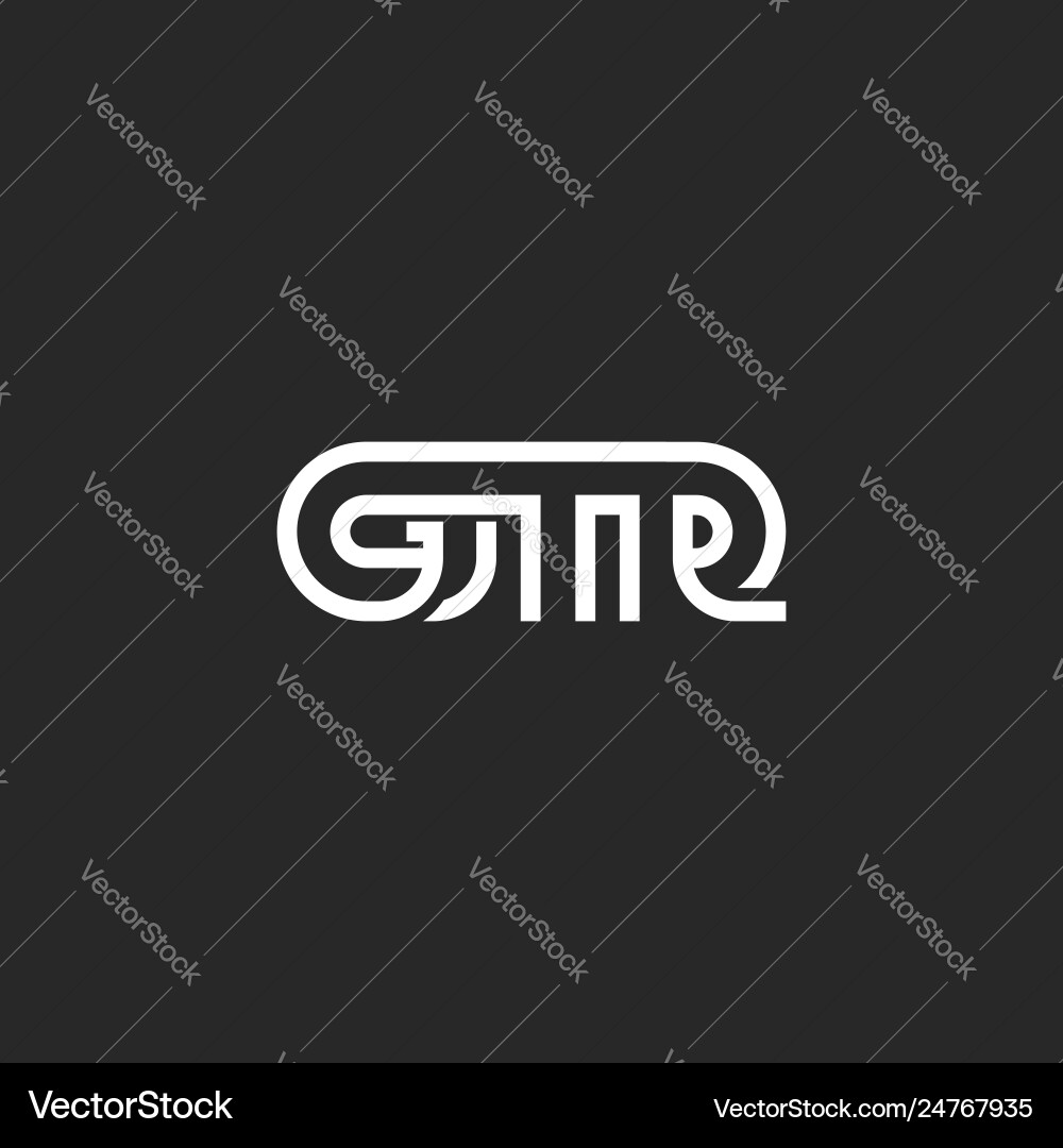 Abkürzung gtr Logo Monogramm Initialen drei Abkürzung gtr Logo Monogramm Initialen drei vektorbild