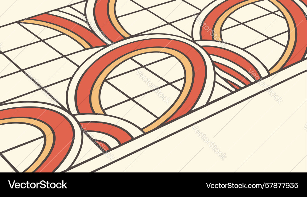 Abstract circular grid pattern intersecting lines vector image