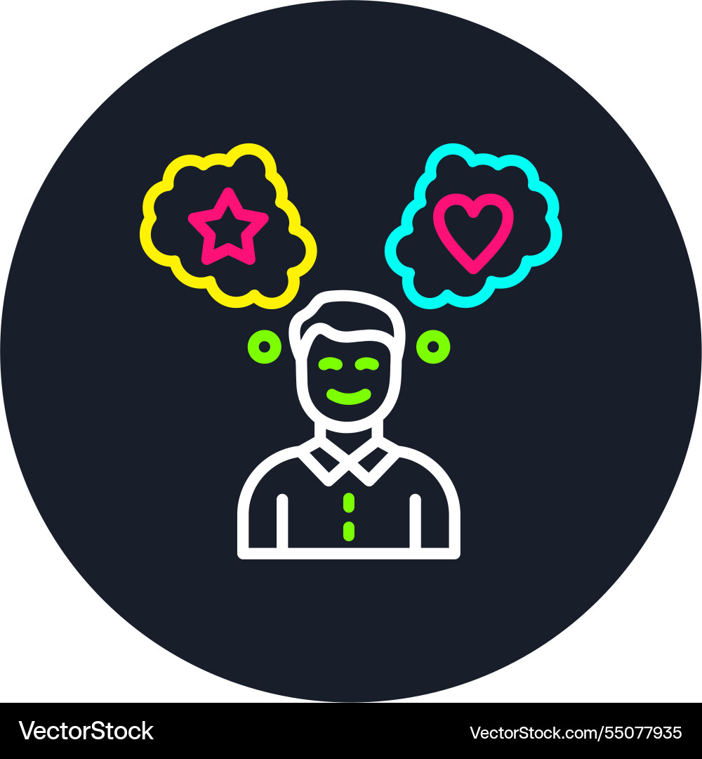Imagination line multi color icon Vector Image