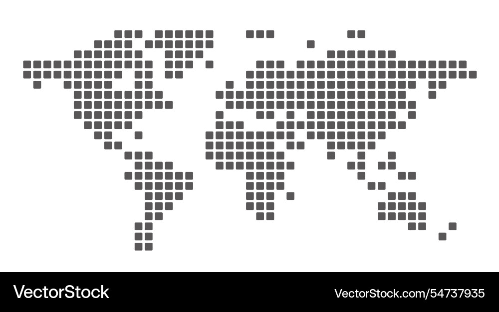 Map of the world with pattern mosaic dots Map of the world with pattern mosaic dots vector image