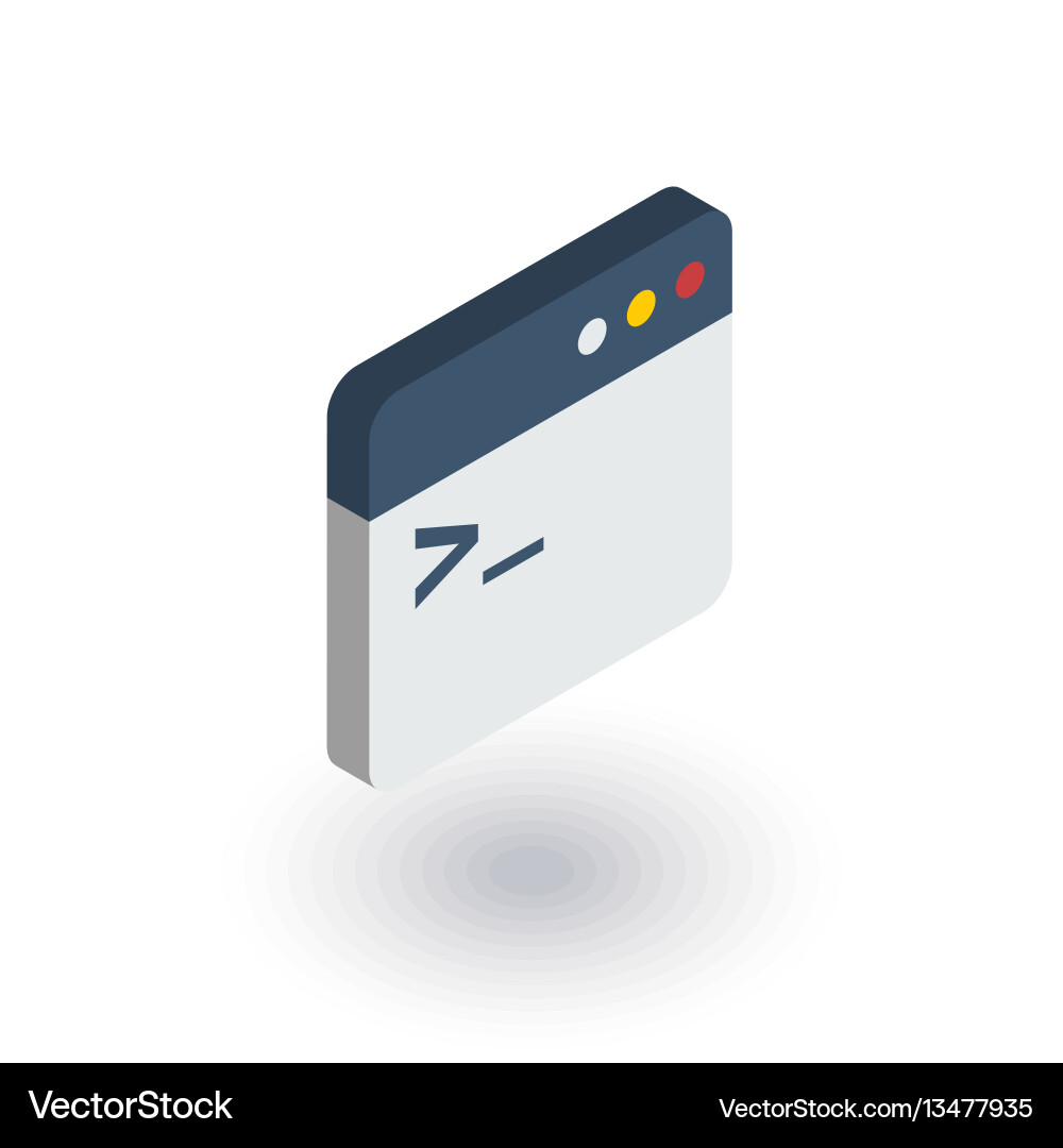 Programming code application isometric flat icon Programming code application isometric flat icon vector image