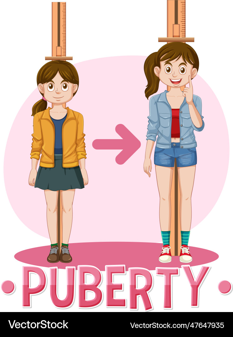 Puberty Puberty girl concept Royalty Free Vector Image