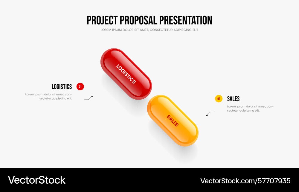Service overview 2 step diagram frame template Vector Image