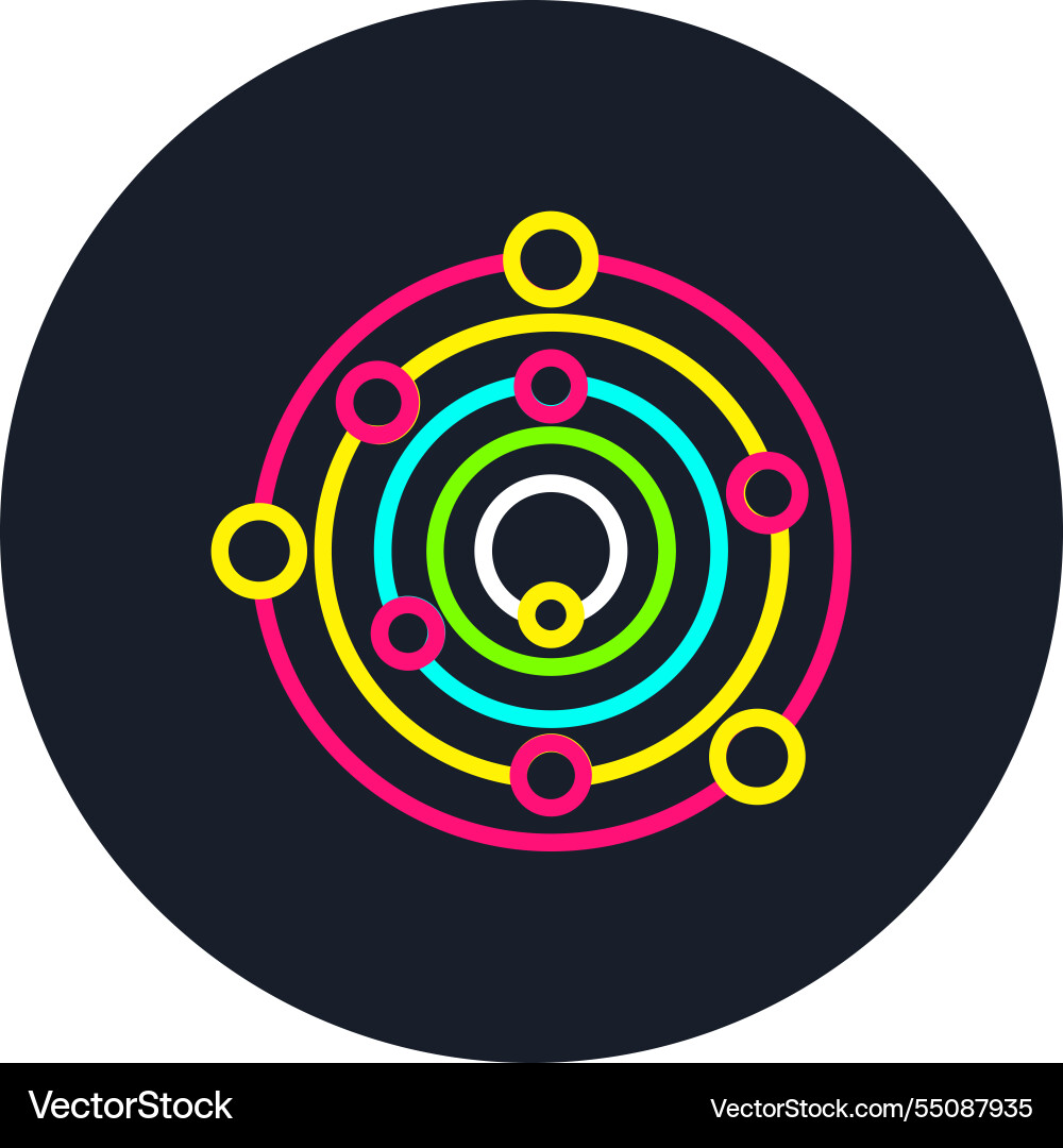 Solar system line multi color icon Vector Image