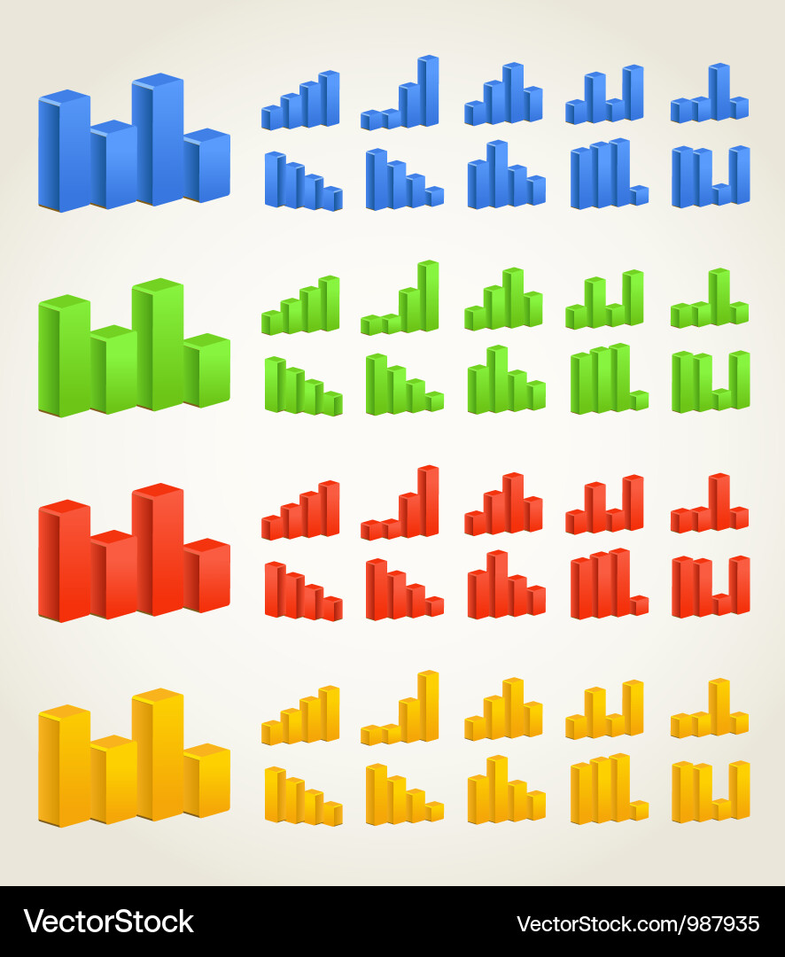 Statistical Column Charts vector image