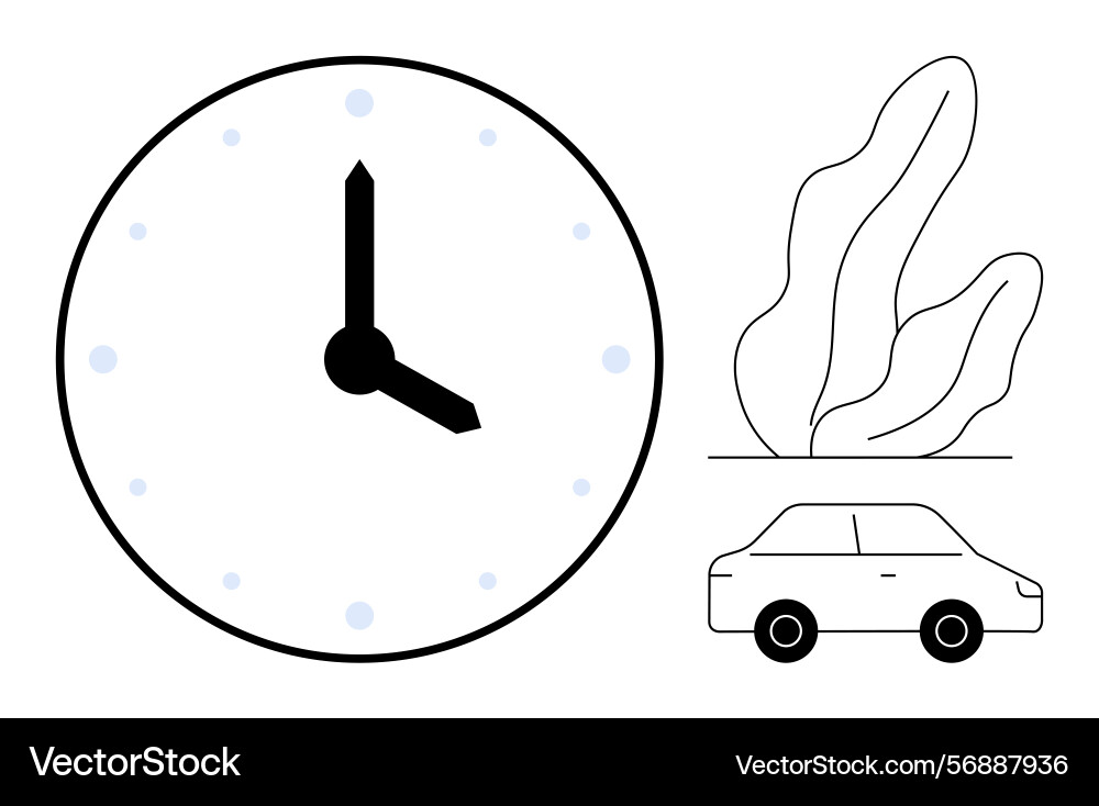 Analog clock minimalist car design and abstract Analog clock minimalist car design and abstract vector image