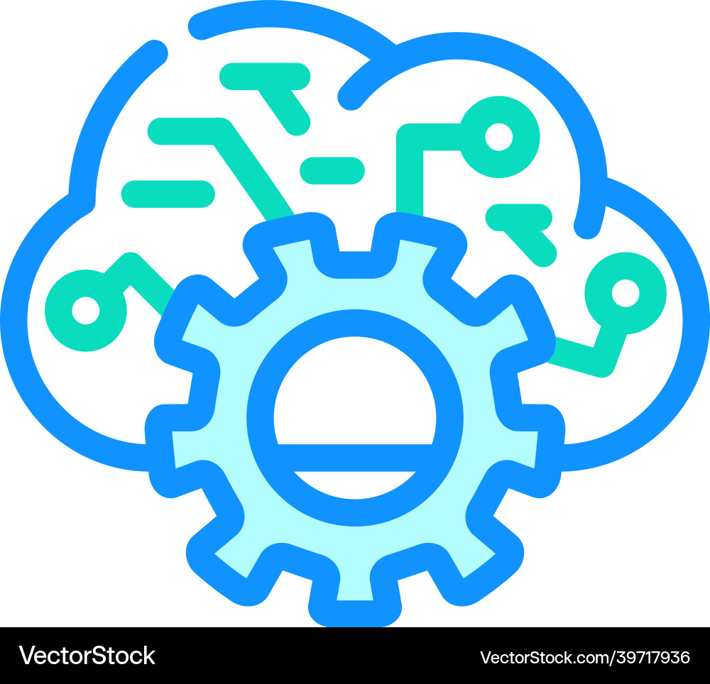 Cloud data erp color icon Cloud data erp color icon vector image