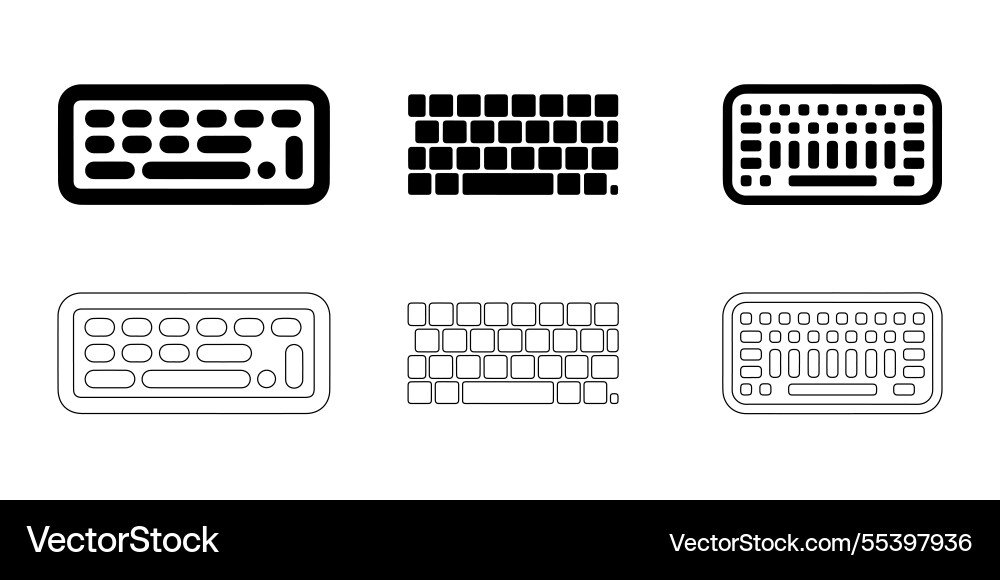 Computer keyboard icons set Computer keyboard icons set vector image