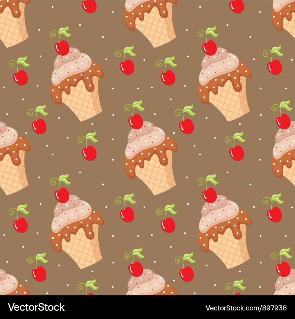 Cupcake Pattern - Sweet Treats Vector Image