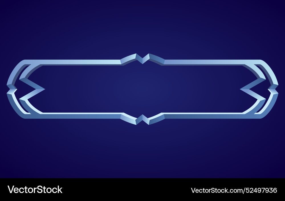 Frame medieval game ui empty rectangle Frame medieval game ui empty rectangle vector image