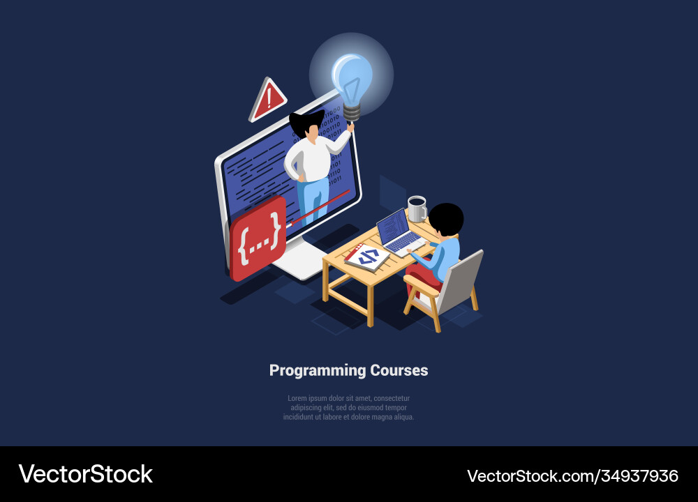 Internet programming courses Internet programming courses vector image