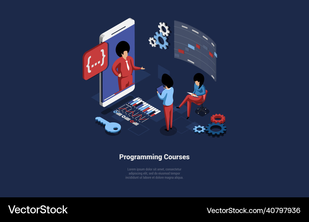 Programming study courses Programming study courses vector image