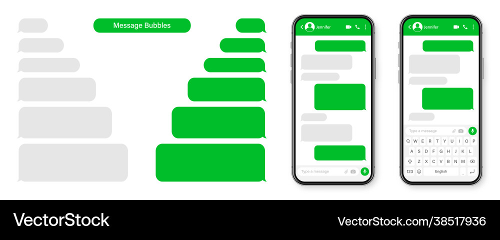 Realistic smartphone with messaging app blank sms Realistic smartphone with messaging app blank sms vector image