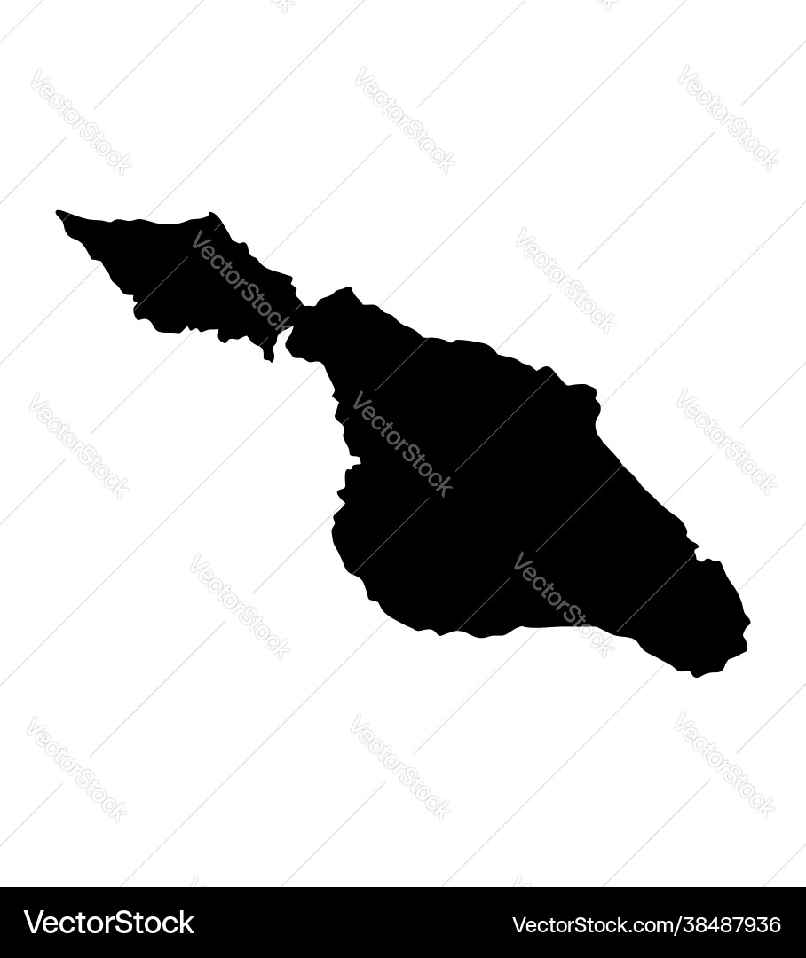 Santa Catalina Island Silhouette Vector Image