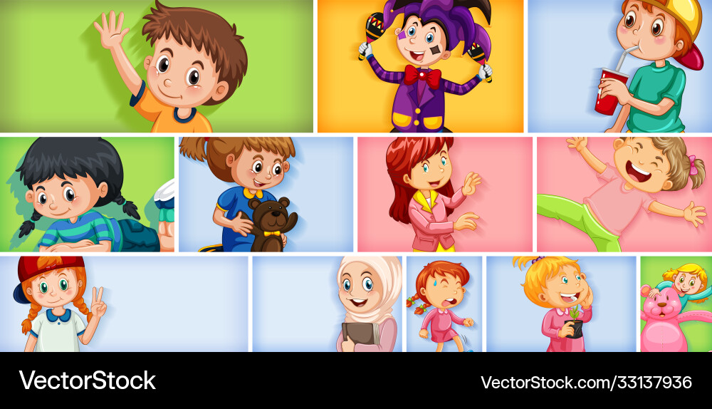 Set different kid characters Set different kid characters vector image
