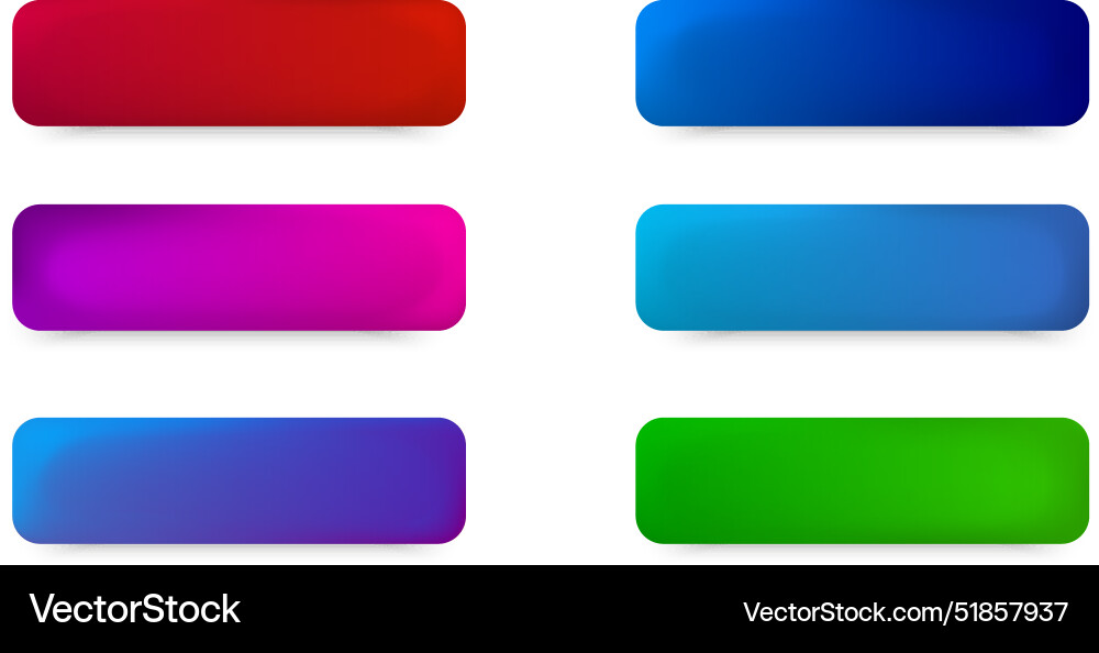 3d button set with gradient isolated Vector Image
