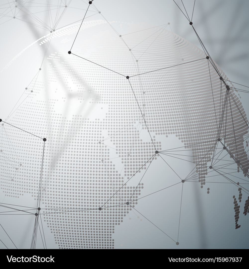 Abstract futuristic network shapes high tech Vector Image