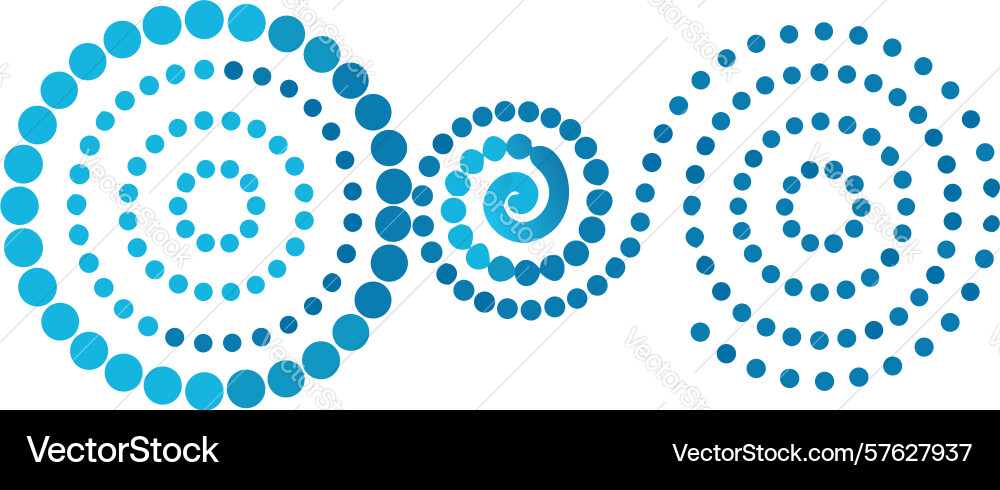 Abstract spiraling dot pattern in dual swirls vector image