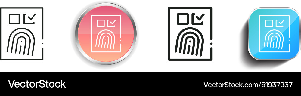Biometric icon thin linear regular and button vector image