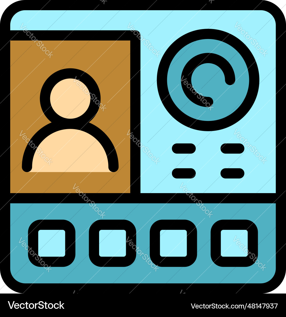Call video intercom icon flat Call video intercom icon flat vector image