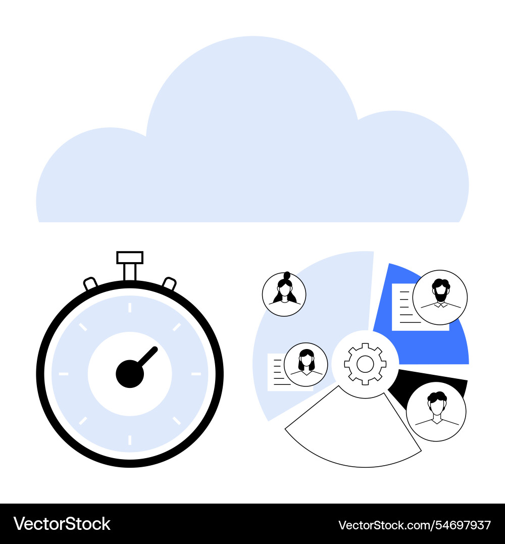 Cloud Computing mit Stoppuhr und Datenanalyse Cloud Computing mit Stoppuhr und Datenanalyse vektorbild