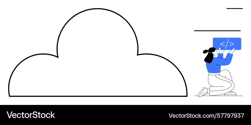 Entwickler in der Cloud Computing-Technologie Entwickler in der Cloud Computing-Technologie Vektorbild