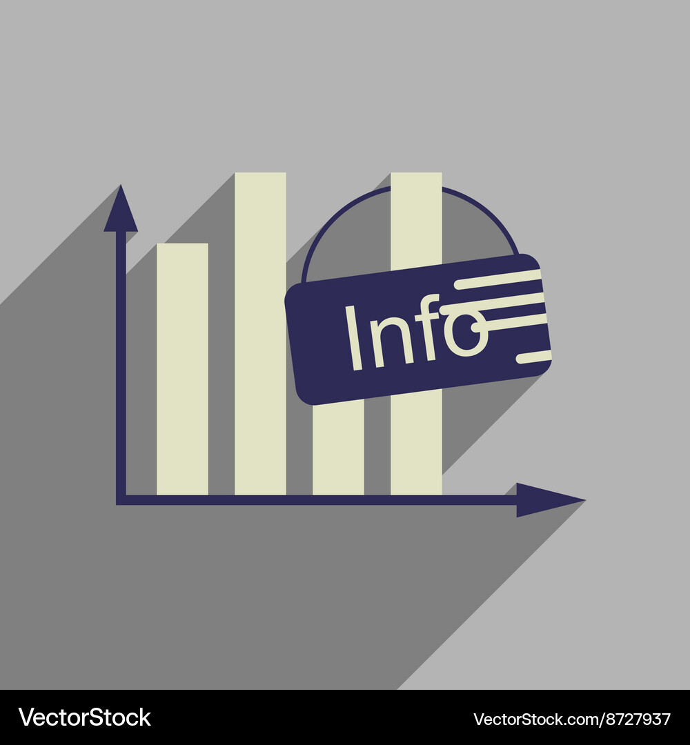 Flat web icon with long shadow information graph Vector Image