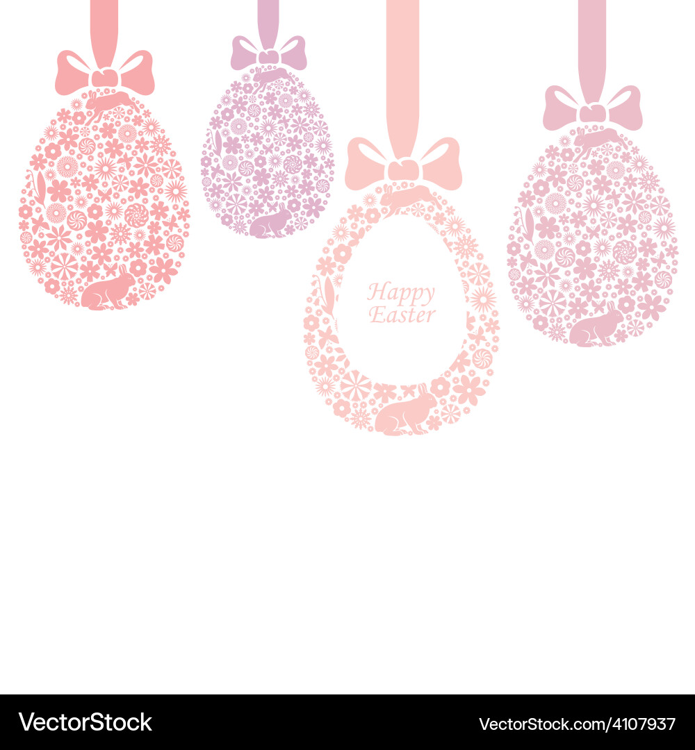 Floral Easter Hanging Eggs Royalty Free Vector Image