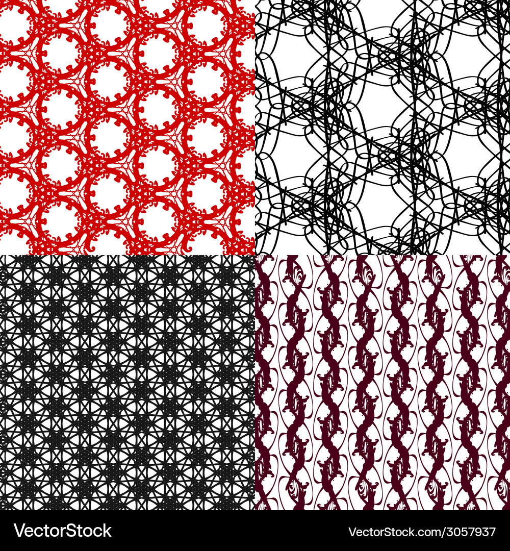 Geometric patterns tiling set of abstract vintage Vector Image