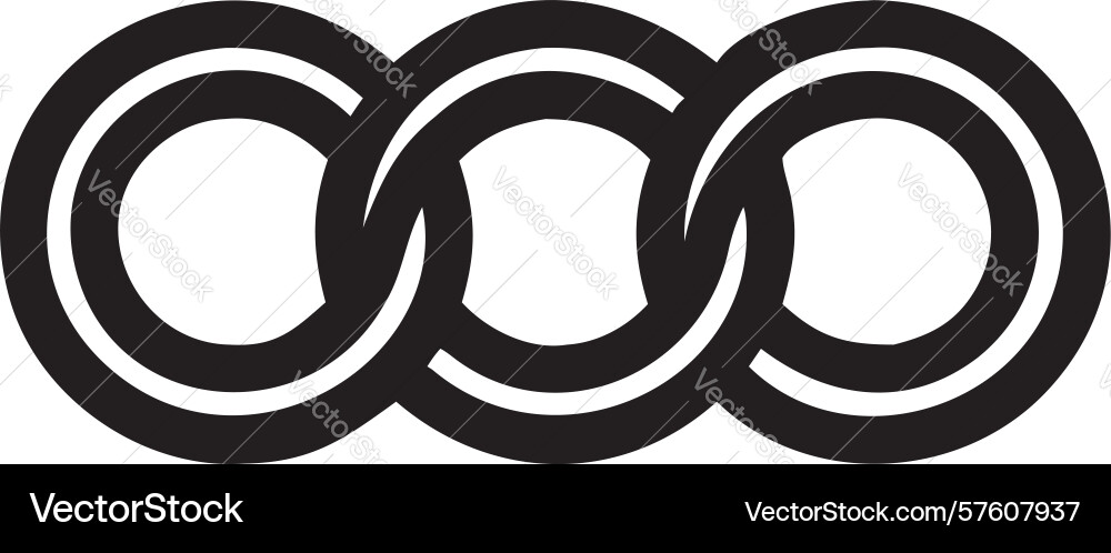 Interlocking circles link abstract chain Vector Image