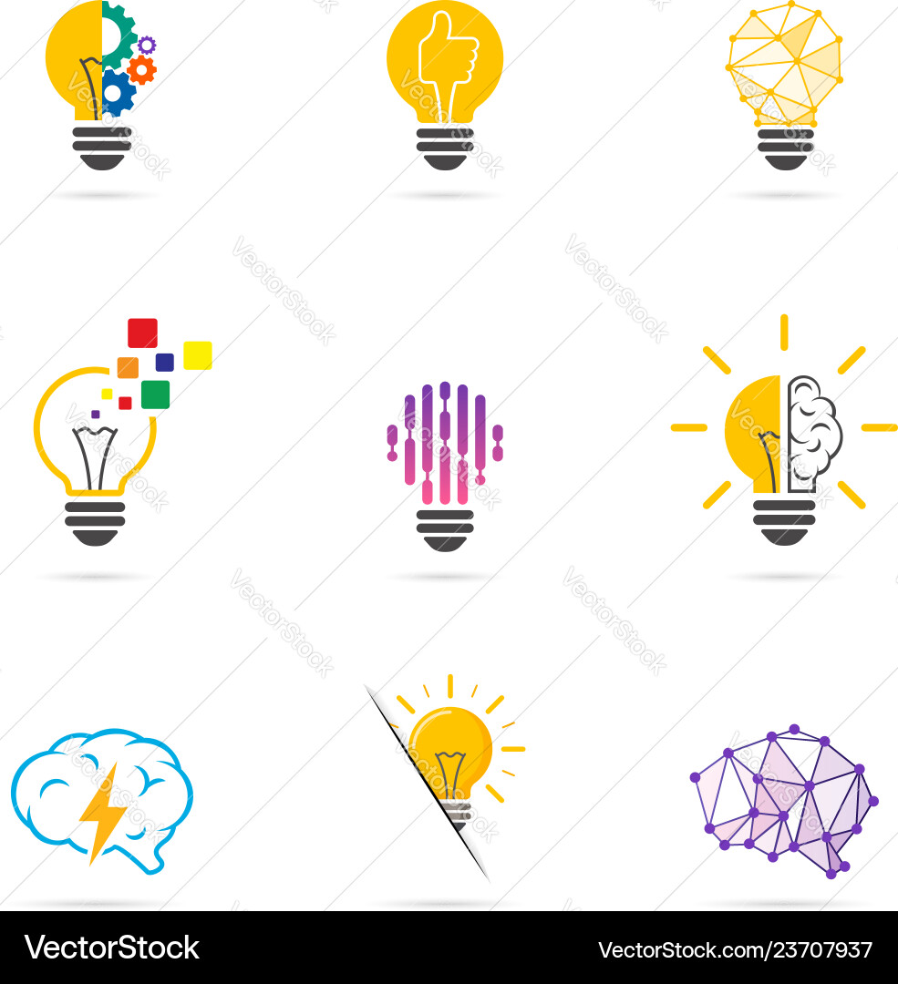 Light Bulb Energy & Idea Icons vector image