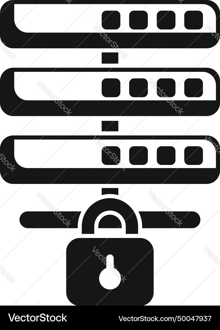 Lock server data icon simple privacy Lock server data icon simple privacy vector image