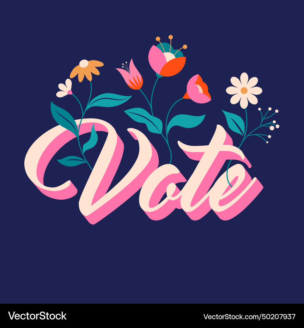 Modern floral election campaign concept design vector image