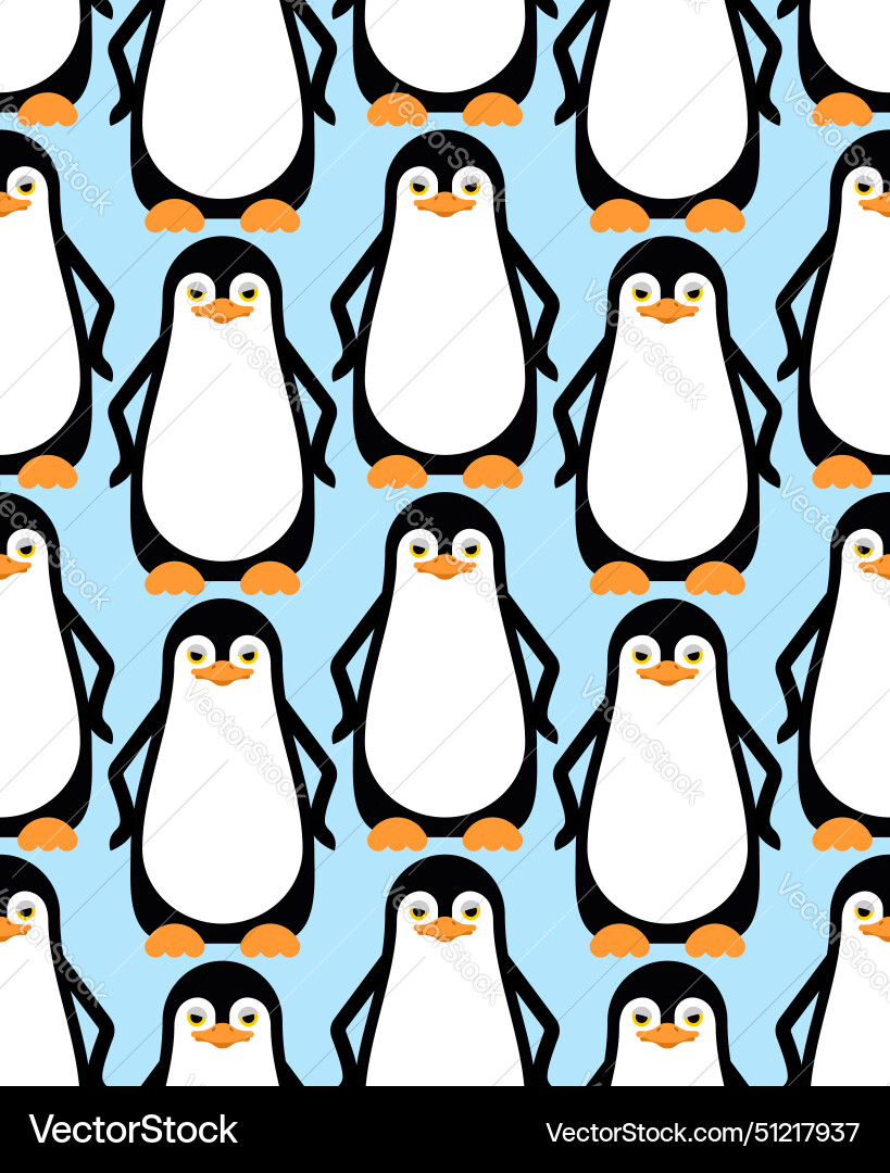 Penguin pattern seamless flightless seabird Penguin pattern seamless flightless seabird vector image