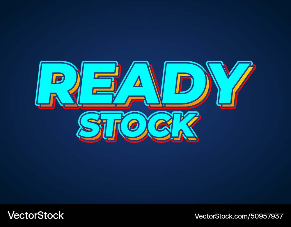 Ready stock text effect in 3d look with eye Vector Image