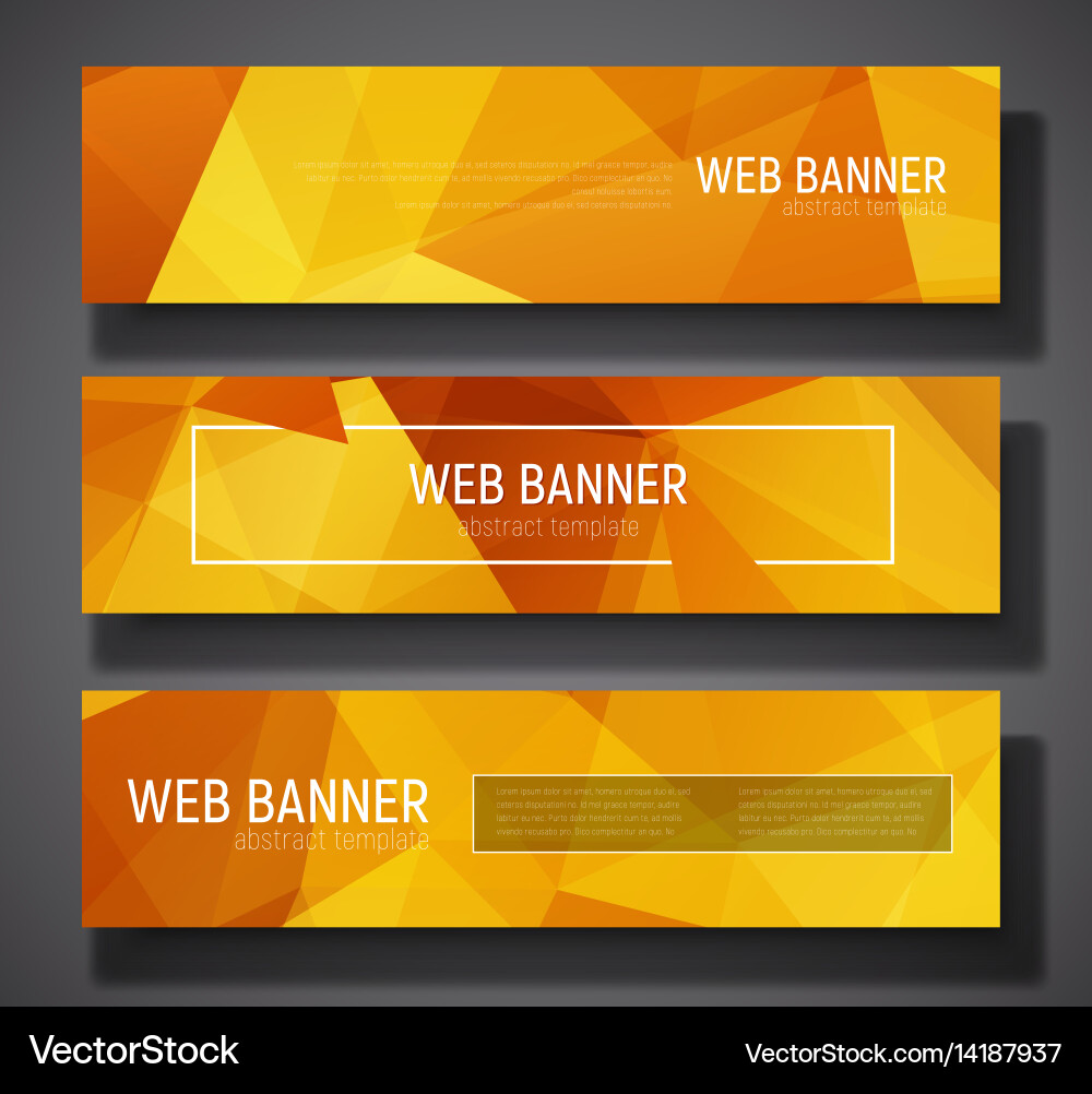 Set web banner standard size template vector image