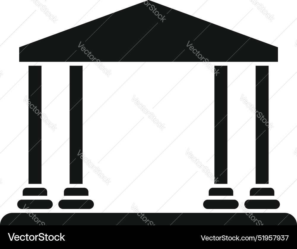 Simple building with columns icon showing Simple building with columns icon showing vector image