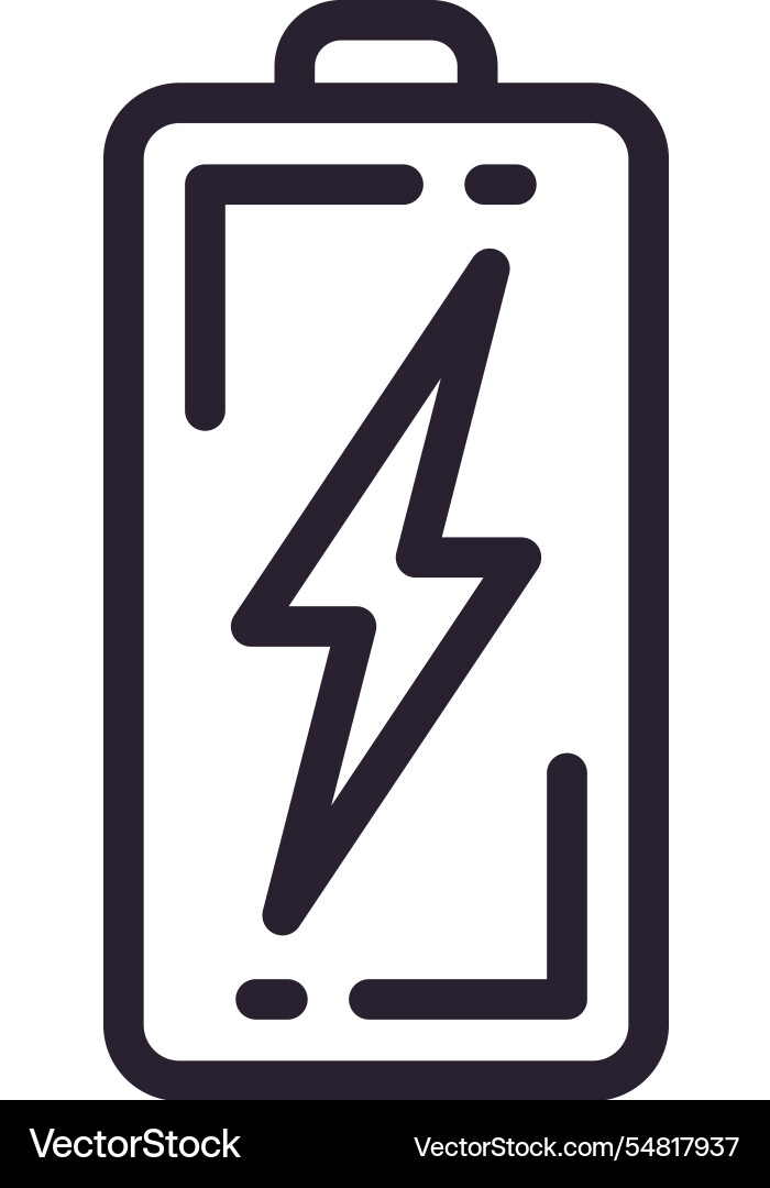 Simple line drawing of a battery with lightning Simple line drawing of a battery with lightning Vector Image