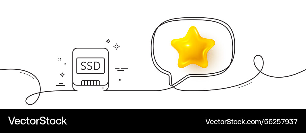Ssd line icon computer memory component sign vector image
