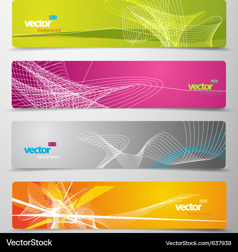 Abstract Colorful Web Headers vector image