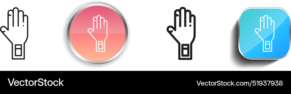 Bionic arm icon thin linear regular and button Vector Image