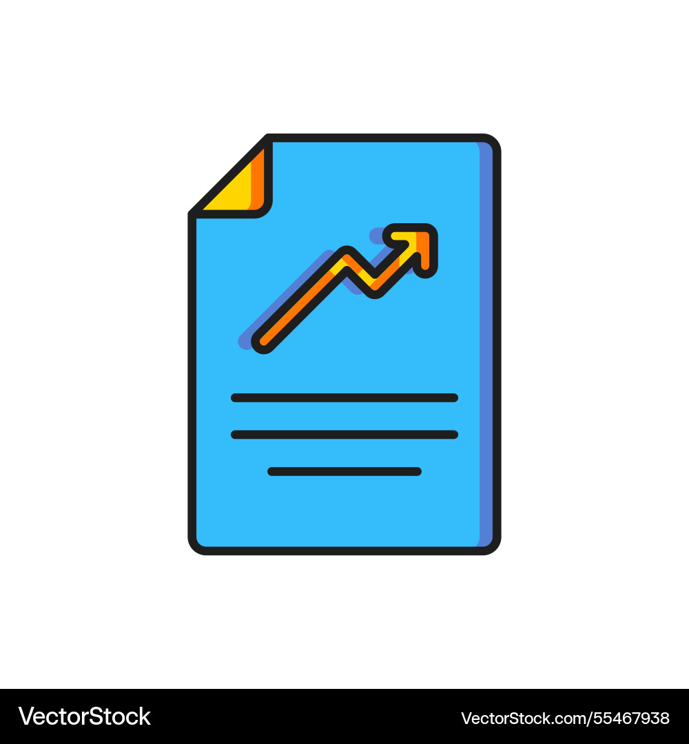 Color document with graph chart icon isolated Color document with graph chart icon isolated vector image