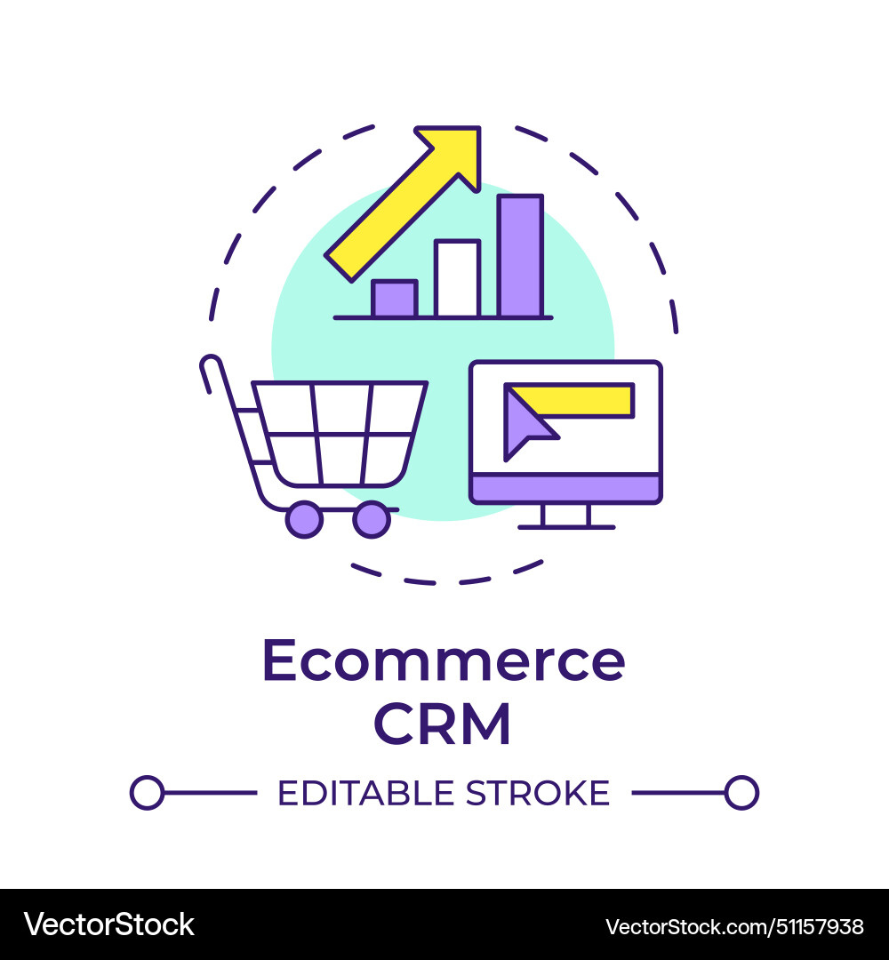 Ecommerce crm multi color concept icon Ecommerce crm multi color concept icon vector image