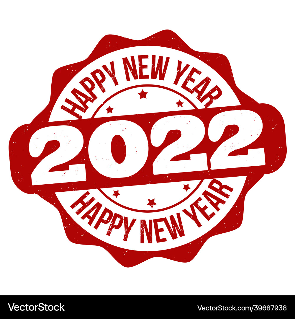 Happy new year 2022 grunge rubber stamp Happy new year 2022 grunge rubber stamp vector image