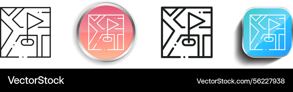 Map icon thin linear regular and button style Map icon thin linear regular and button style Vector Image