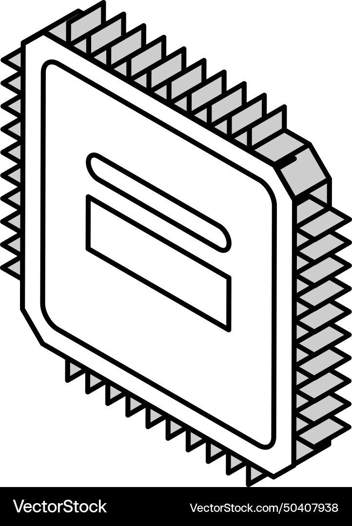 Microcontroller electronic component isometric Microcontroller electronic component isometric vector image