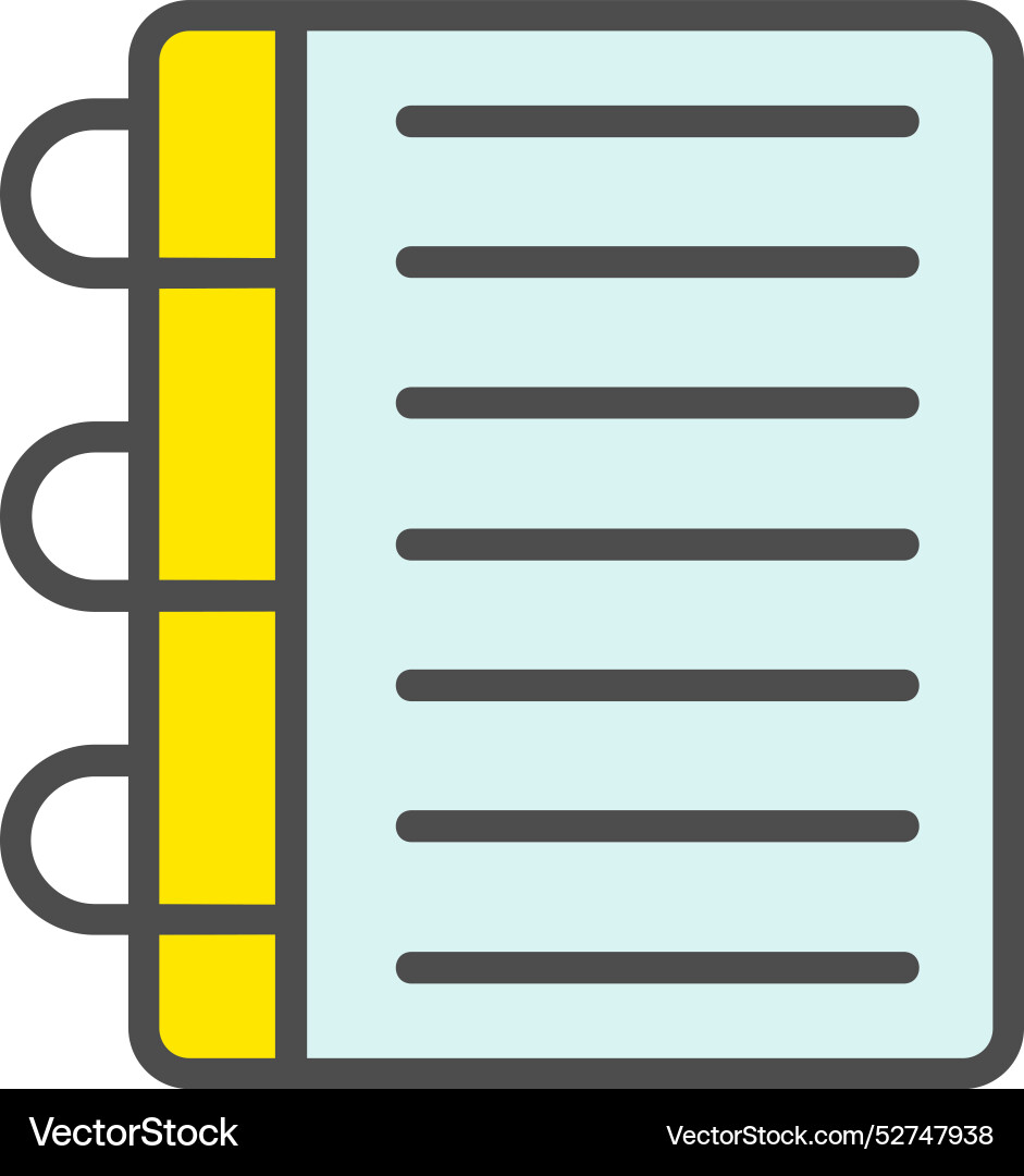 Notebook line filled icon design Vector Image